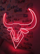 Load image into Gallery viewer, Bull neon sign, longhorn neon sign, bull neon light, Cow neon sign, Neon bull head sign, Western-themed neon sign, texas neon sign