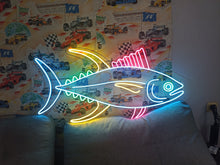 Load image into Gallery viewer, Yellowfish tuna neon sign, neon yellowfish tuna light, tuna fish neon sign, neon tuna sign, seafood neon sign, fishing neon sign, ocean fish neon light, big fish neon sign, sushi neon sign, fresh tuna neon sign, deep sea fish neon light