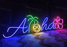 Load image into Gallery viewer, Aloha - LED Neon sign, Aloha hawaii neon sign, Man cave Aloha neon sign