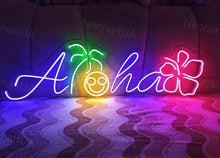 Load image into Gallery viewer, Aloha - LED Neon sign, Aloha hawaii neon sign, Man cave Aloha neon sign