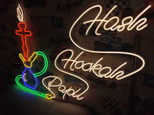 Load image into Gallery viewer, Custom Hookah Smoking Shisha Neon Sign, Neon hookah decor, Neon sheesha sign, Neon nargile sign, Neon flavored tobacco sign, Shisha bar sign