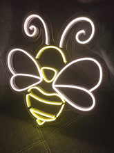 Load image into Gallery viewer, Bee neon sign, Honey neon sign, baby decor, Housewarming bedroom decor lamp, Nursery led neon sign