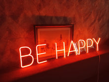 Load image into Gallery viewer, Neon sign be happy, be happy neon sign, happy neon sign
