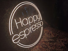Load image into Gallery viewer, Happy espresso neon sign, coffee neon sign, espresso neon light