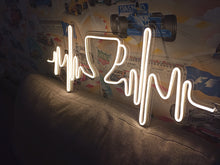 Load image into Gallery viewer, Pulse with cup neon sign, Pulse neon sign, coffee cup neon sign, coffee neon sign, heartbeat coffee sign - LED light neon lamp