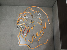 Load image into Gallery viewer, Neon gorilla sign, Gorilla face neon light, Open mouth gorilla neon, Neon sign with gorilla, Monkey face with open mouth neon light