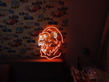 Load image into Gallery viewer, Neon gorilla sign, Gorilla face neon light, Open mouth gorilla neon, Neon sign with gorilla, Monkey face with open mouth neon light