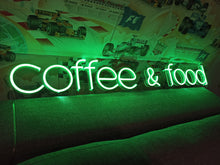 Load image into Gallery viewer, Coffee and food neon sign, coffee neon sign, street food neon sign, food neon, neon sign kitchen, Restaurant Neon, neon sign for a snack bar