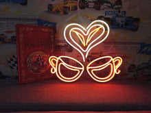 Load image into Gallery viewer, Coffee cup neon sign, coffee neon sign, neon coffee bar sign, espresso cup neon sign, coffee cup with love, coffee stuff neon sign, cafeneon