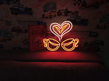 Load image into Gallery viewer, Coffee cup neon sign, coffee neon sign, neon coffee bar sign, espresso cup neon sign, coffee cup with love, coffee stuff neon sign, cafeneon