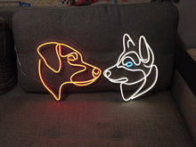 Load image into Gallery viewer, Dog neon sign, Custom Neon Sign Dog Portrait, Husky and ridgeback Neon Sign, Rhodesian Ridgeback Neon Sign, Puppy neon sign, Canine neonsign