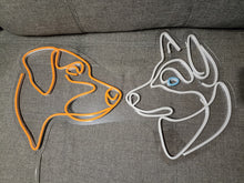 Load image into Gallery viewer, Dog neon sign, Custom Neon Sign Dog Portrait, Husky and ridgeback Neon Sign, Rhodesian Ridgeback Neon Sign, Puppy neon sign, Canine neonsign