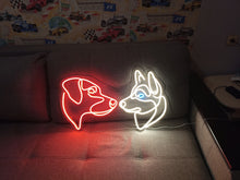 Load image into Gallery viewer, Dog neon sign, Custom Neon Sign Dog Portrait, Husky and ridgeback Neon Sign, Rhodesian Ridgeback Neon Sign, Puppy neon sign, Canine neonsign