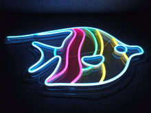 Load image into Gallery viewer, Fish neon sign, Neon fish sign, Neon tropical fish sign, Tropical fish LED sign, Tropical fish neon light, Custom neon fish sign, Tropical fish neon art