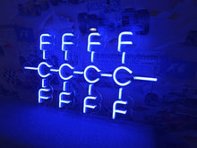 Load image into Gallery viewer, Molecule neon Sign, Neon sign Teflon Symbol, tetrafluoroethylene Molecule neon Sign