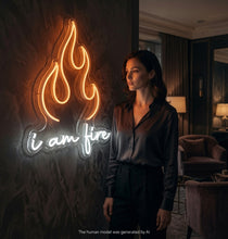 Load image into Gallery viewer, I Am Fire Flame Neon Sign, Burning Blaze Neon Sign