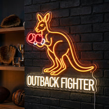 Load image into Gallery viewer, Kangaroo Boxer Neon Sign, Outback Fighter Neon Sign, Boxing Kangaroo Neon Sign warm white