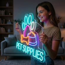 Load image into Gallery viewer, Pet Supplies Neon Sign, Pet Shop Neon Sign, Pet Store Neon Sign
