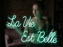 Load image into Gallery viewer, La Vie Est Belle Neon Sign — Romantic French LED Wall Decor for Bedroom & Living Room Green