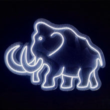 Load image into Gallery viewer, Mammoth neon sign, animal light sign, zoo animal led neon, circus decor led light, elephant sign white
