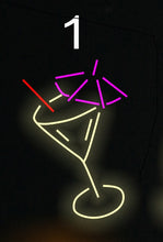 Load image into Gallery viewer, Cocktails neon sign,Cocktails bar neon sign,Martini Glass neon light,Cocktails wall decor,Wine Glass led light,Bar wall decor,Bar neon sign