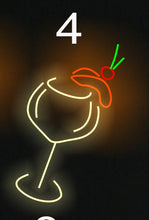 Load image into Gallery viewer, Cocktails neon sign,Cocktails bar neon sign,Martini Glass neon light,Cocktails wall decor,Wine Glass led light,Bar wall decor,Bar neon sign