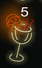 Load image into Gallery viewer, Cocktails neon sign,Cocktails bar neon sign,Martini Glass neon light,Cocktails wall decor,Wine Glass led light,Bar wall decor,Bar neon sign