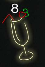 Load image into Gallery viewer, Cocktails neon sign,Cocktails bar neon sign,Martini Glass neon light,Cocktails wall decor,Wine Glass led light,Bar wall decor,Bar neon sign