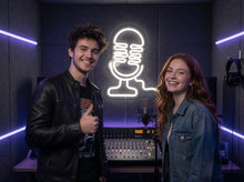 Load image into Gallery viewer, Studio Microphone Neon Sign, Recording Mic Neon Sign, Podcast Mic Neon Sign