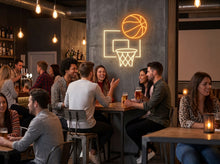 Load image into Gallery viewer, Basketball Backboard Neon Sign, Hoop Neon Sign, Court Ball Neon Sign