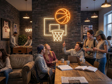 Load image into Gallery viewer, Basketball Backboard Neon Sign, Hoop Neon Sign, Court Ball Neon Sign