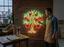 Load image into Gallery viewer, Apple Tree Neon Sign, Apple Orchard Neon Sign, Fruit Tree Neon Sign