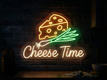 Load image into Gallery viewer, Cheese Neon Sign, Cheese Time Neon Sign, Cheese And Onion Neon Sign
