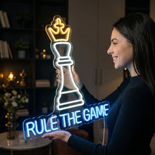 Load image into Gallery viewer, Chess King Neon Sign, Rule the Game Neon Sign, King Move Neon Sign