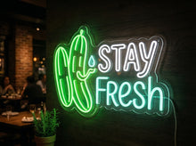 Load image into Gallery viewer, Cucumber Neon Sign, Stay Fresh Neon Sign, Pickle Neon Sign