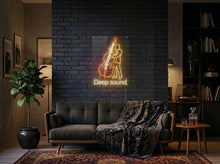 Load image into Gallery viewer, Double Bass Neon Sign, Deep Sound Neon Sign, Upright Bass Player Neon Sign