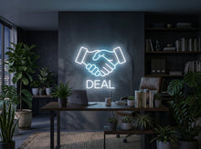 Load image into Gallery viewer, Deal Neon Sign, Handshake Deal Neon Sign, Business Agreement Neon Sign