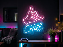 Load image into Gallery viewer, Chill Neon Sign, Chill Hand Sign Neon Sign, Relax Gesture Neon Sign