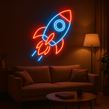 Load image into Gallery viewer, Rocket Launch Neon Sign, Spaceship Blast Off Neon Sign, Spacecraft Neon Sign