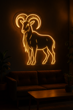 Load image into Gallery viewer, Mountain Ram neon sign, Bighorn Sheep neon sign, Ram Head neon sign
