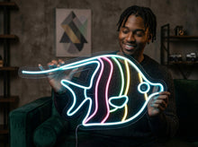 Load image into Gallery viewer, Fish neon sign, Neon fish sign, Neon tropical fish sign, Tropical fish LED sign, Tropical fish neon light, Custom neon fish sign, Tropical fish neon art