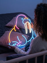 Load image into Gallery viewer, Walrus Neon Sign, Arctic Animal Neon Sign, Marine Mammal Neon Sign