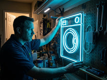 Load image into Gallery viewer, Washing Machine Neon Sign, Laundromat Neon Sign,Laundry Neon Sign