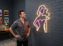 Load image into Gallery viewer, Girl Silhouette Frame neon sign, Woman Outline neon sign, Female Profile neon sign