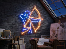 Load image into Gallery viewer, Archer neon sign, Archery neon sign, Bowman neon sign, Bow and arrow neon sign
