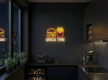 Load image into Gallery viewer, Burger Neon Sign, Snack Time Neon Sign, Burger And Fries Neon Sign