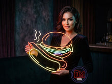 Load image into Gallery viewer, Burger Hot Dog neon sign, American Diner neon sign, Grill Sausage neon sign