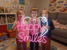 Load image into Gallery viewer, Happy Smiles Tooth neon sign, Dental Smile neon sign, Tooth Icon neon sign