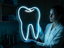 Load image into Gallery viewer, Tooth Dentist Office neon sign, Dental Clinic Symbol neon sign, Dentist neon sign