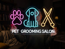 Load image into Gallery viewer, Pet Grooming Neon Sign, Dog Groomer Neon Sign, Grooming Salon Neon Sign Multicolor